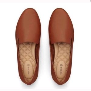 Birdies Cognac Leather Flats Size 10